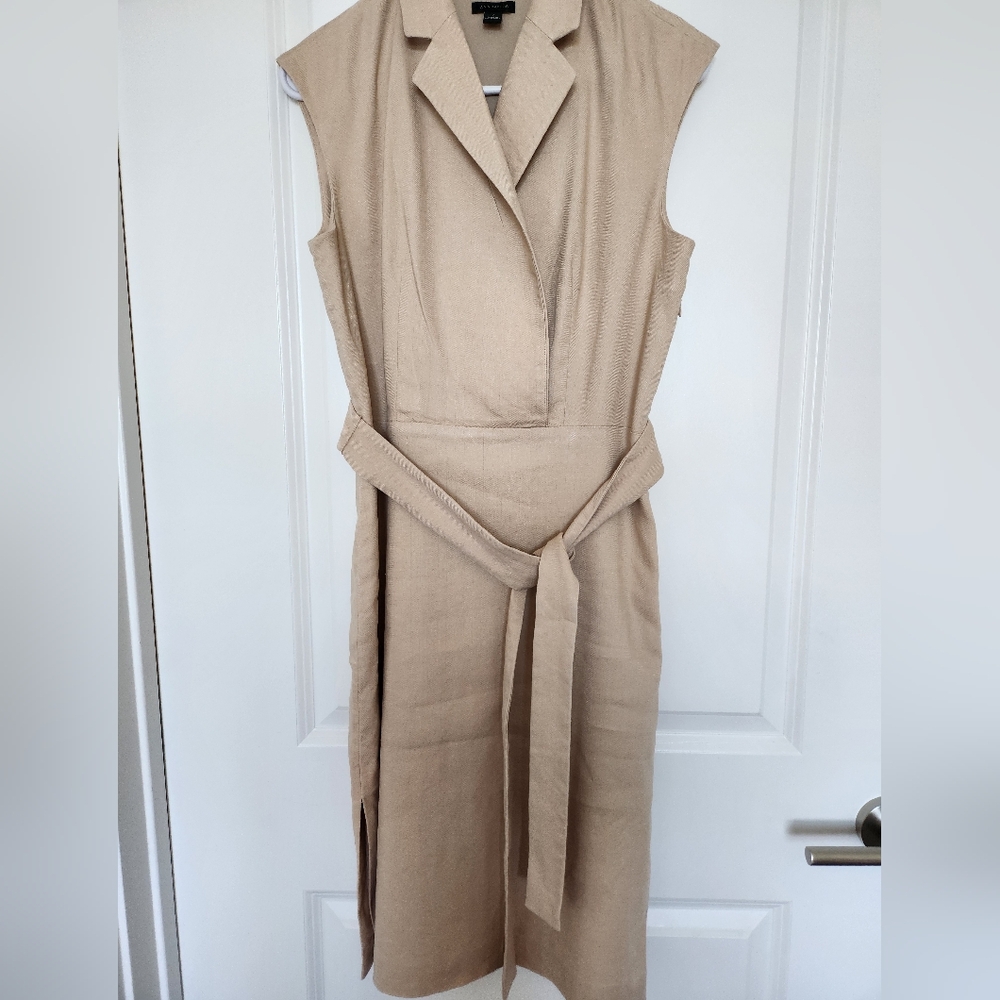 Sleeveless Tan linen blend  Dress